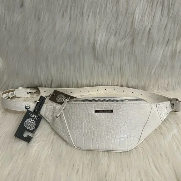 Vince Camuto White Faux Snake Skin Belt Bag - Picture 1 of 9